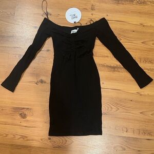 Princess Polly Black Off-Shoulder Dress